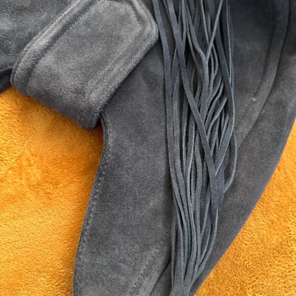 BCBGeneration Suede Tassel Hobo Bag, Fume/Gray - Picture 3 of 10